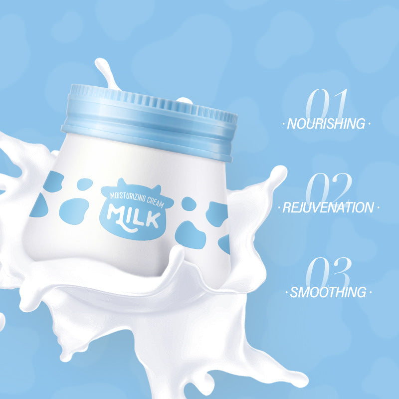 Moisturizing facial cream with milk extract for smooth skin