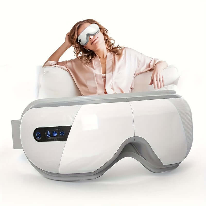 Eye massager with adjustable heat for deep relaxation