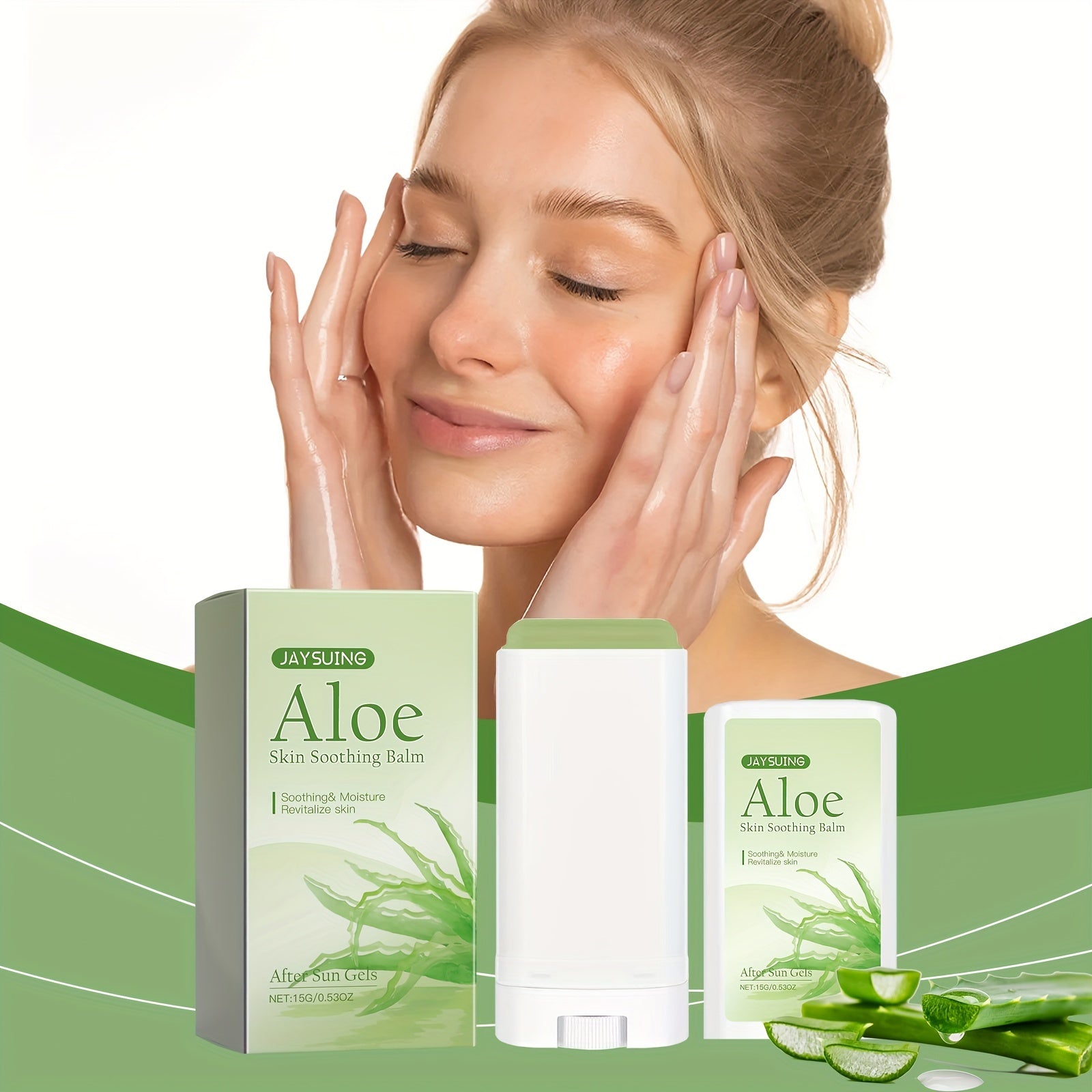 Calming aloe vera balm for irritated or sunburned skin