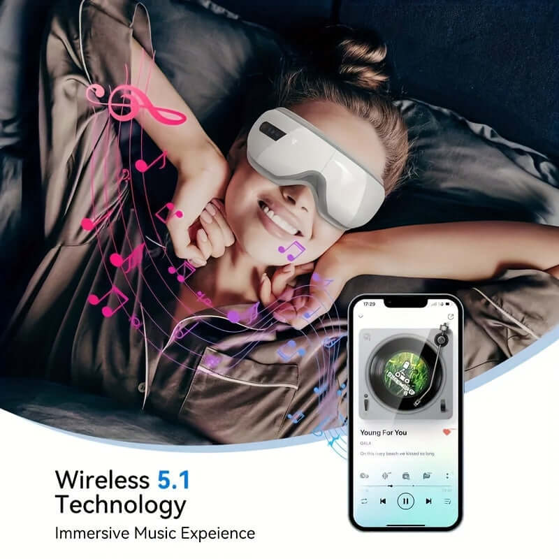 Heated eye massager with soothing heat therapy